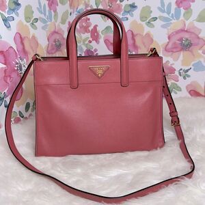 💯Authentic Prada Soft Triple Pocket Convertible Tote Safiano🍀